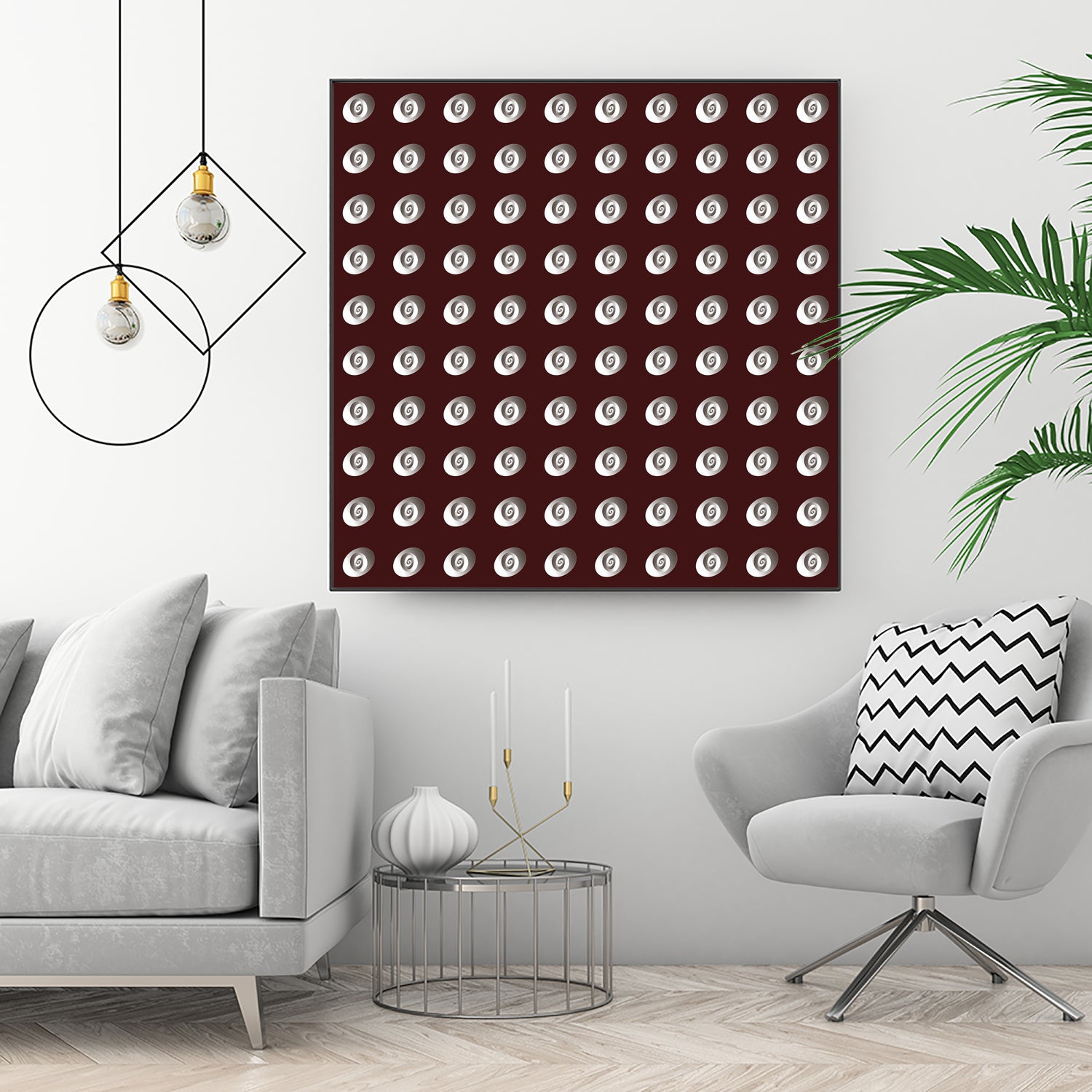 shell shape on dark burgundy bkg by Ramona Masut on GIANT ART - red digital drawing