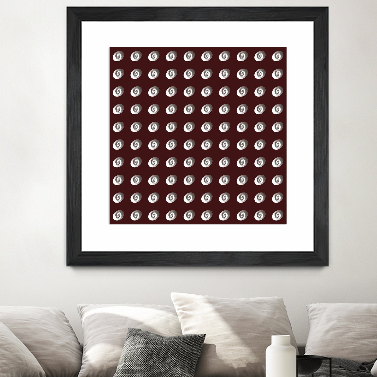 shell shape on dark burgundy bkg by Ramona Masut on GIANT ART - red digital drawing