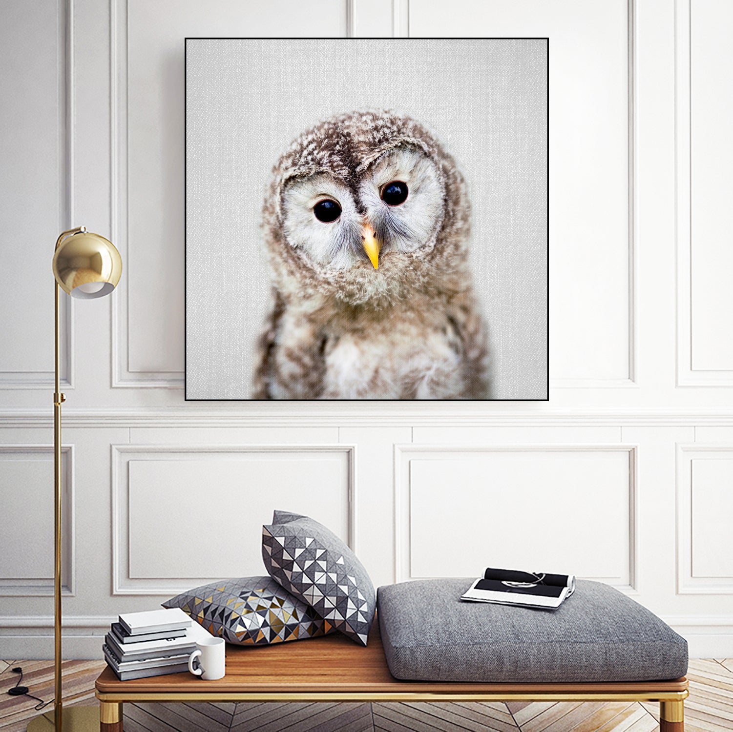 Baby Owl - Colorful by Gal Pittel on GIANT ART - brown digital painting