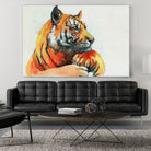 TIGER-THE-HUNTER by VICTOR ABARCA on GIANT ART - green mixed media