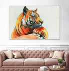 TIGER-THE-HUNTER by VICTOR ABARCA on GIANT ART - green mixed media