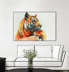 TIGER-THE-HUNTER by VICTOR ABARCA on GIANT ART - green mixed media