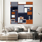 Navy & Rust Mid Century by Blerta Karahoda on GIANT ART - blue digital drawing