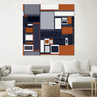 Navy & Rust Mid Century by Blerta Karahoda on GIANT ART - blue digital drawing