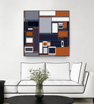 Navy & Rust Mid Century by Blerta Karahoda on GIANT ART - blue digital drawing