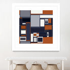 Navy & Rust Mid Century by Blerta Karahoda on GIANT ART - blue digital drawing