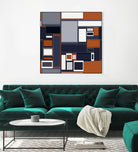 Navy & Rust Mid Century by Blerta Karahoda on GIANT ART - blue digital drawing