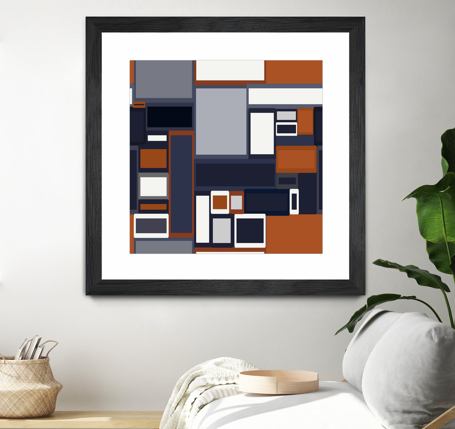 Navy & Rust Mid Century by Blerta Karahoda on GIANT ART - blue digital drawing