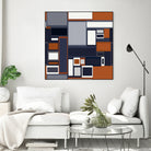 Navy & Rust Mid Century by Blerta Karahoda on GIANT ART - blue digital drawing