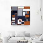 Navy & Rust Mid Century by Blerta Karahoda on GIANT ART - blue digital drawing