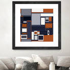 Navy & Rust Mid Century by Blerta Karahoda on GIANT ART - blue digital drawing