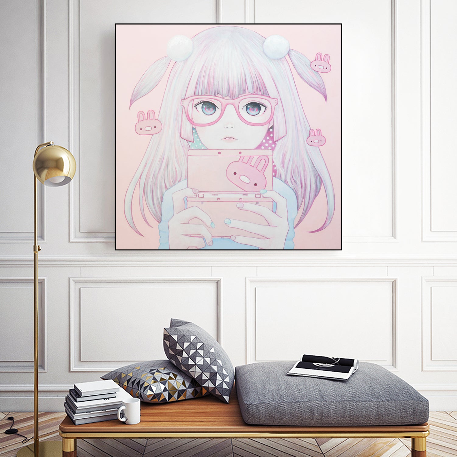 Gamer Girl 4 by Kaoru Hasegawa on GIANT ART - pink mixed media