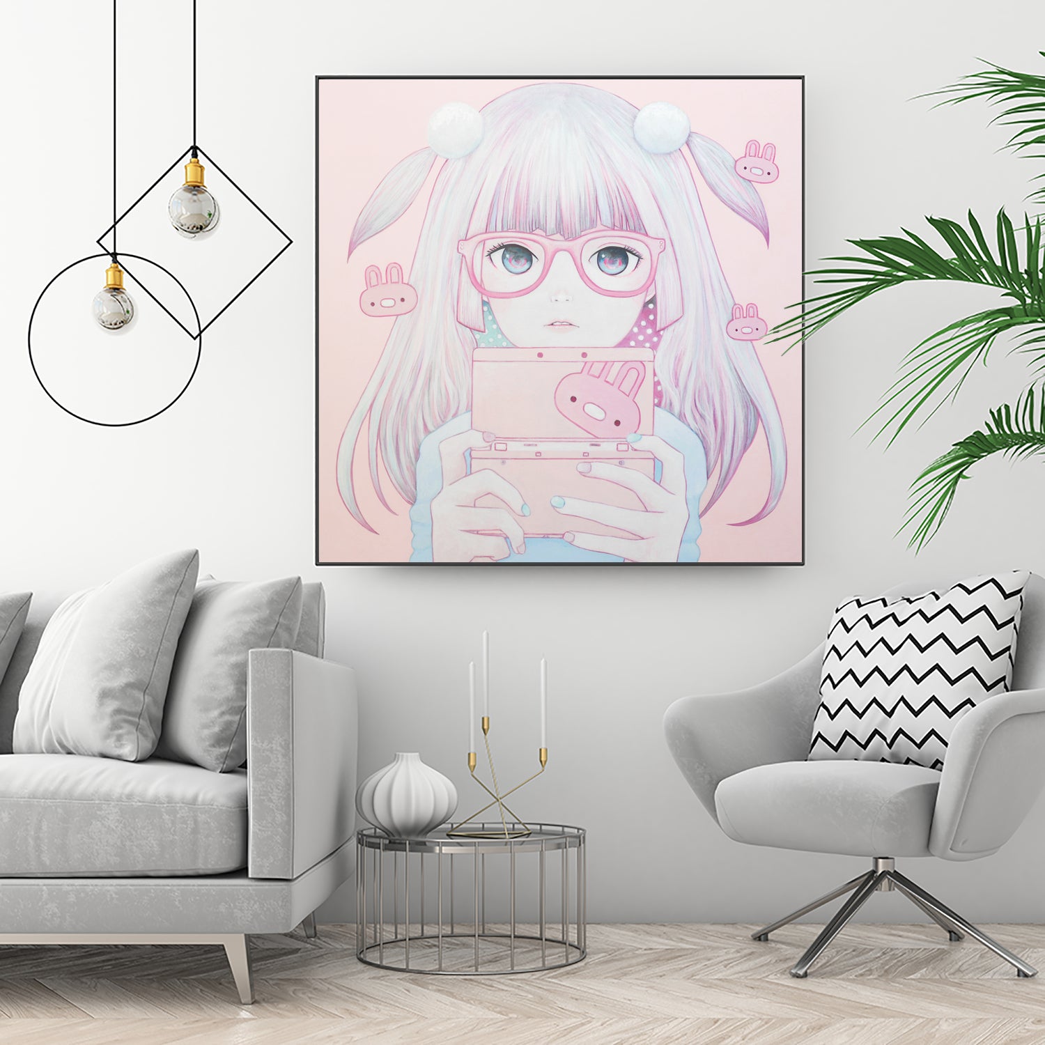 Gamer Girl 4 by Kaoru Hasegawa on GIANT ART - pink mixed media