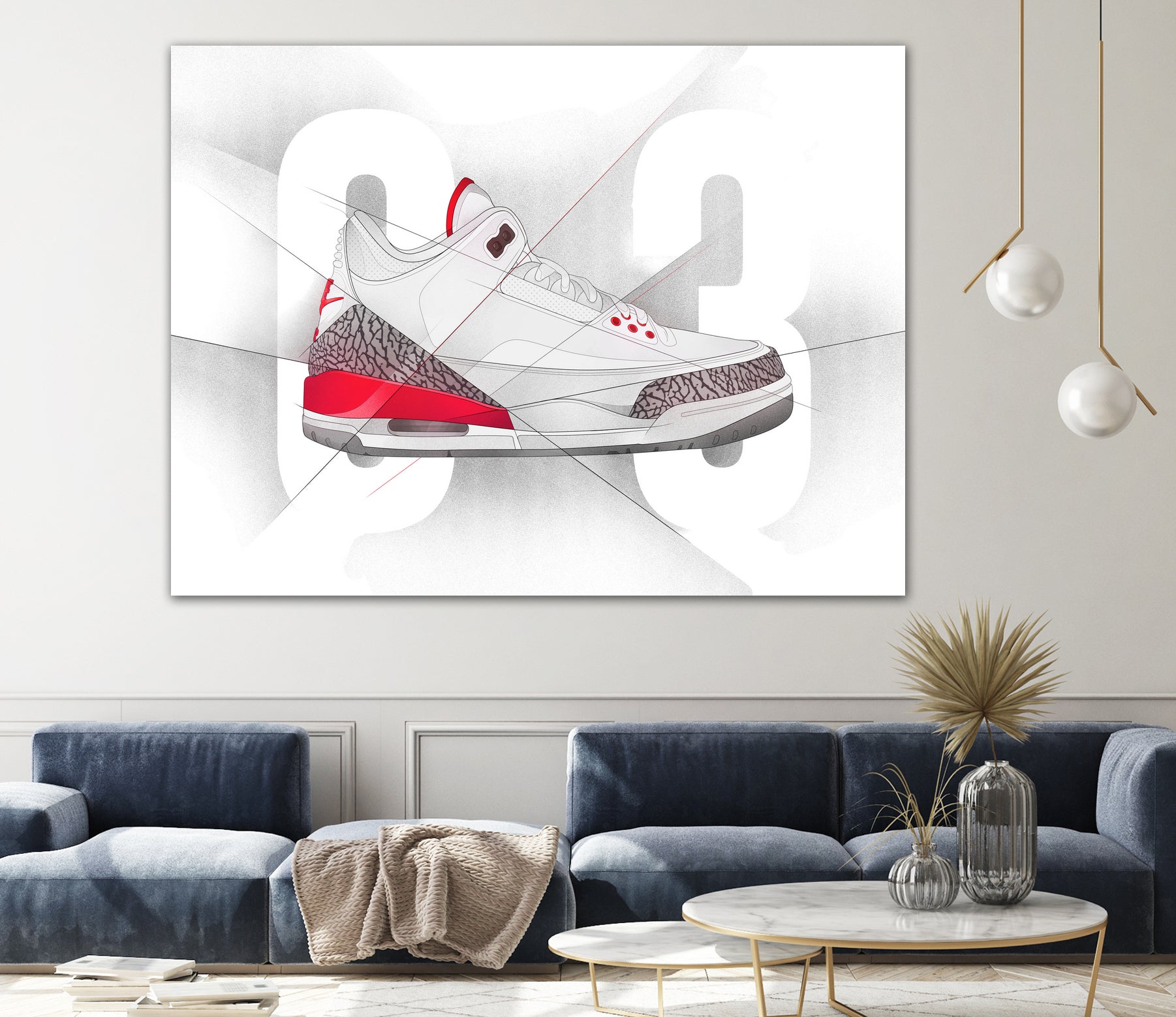 Air Jordan 03s by Francesco Scura on GIANT ART - red digital painting