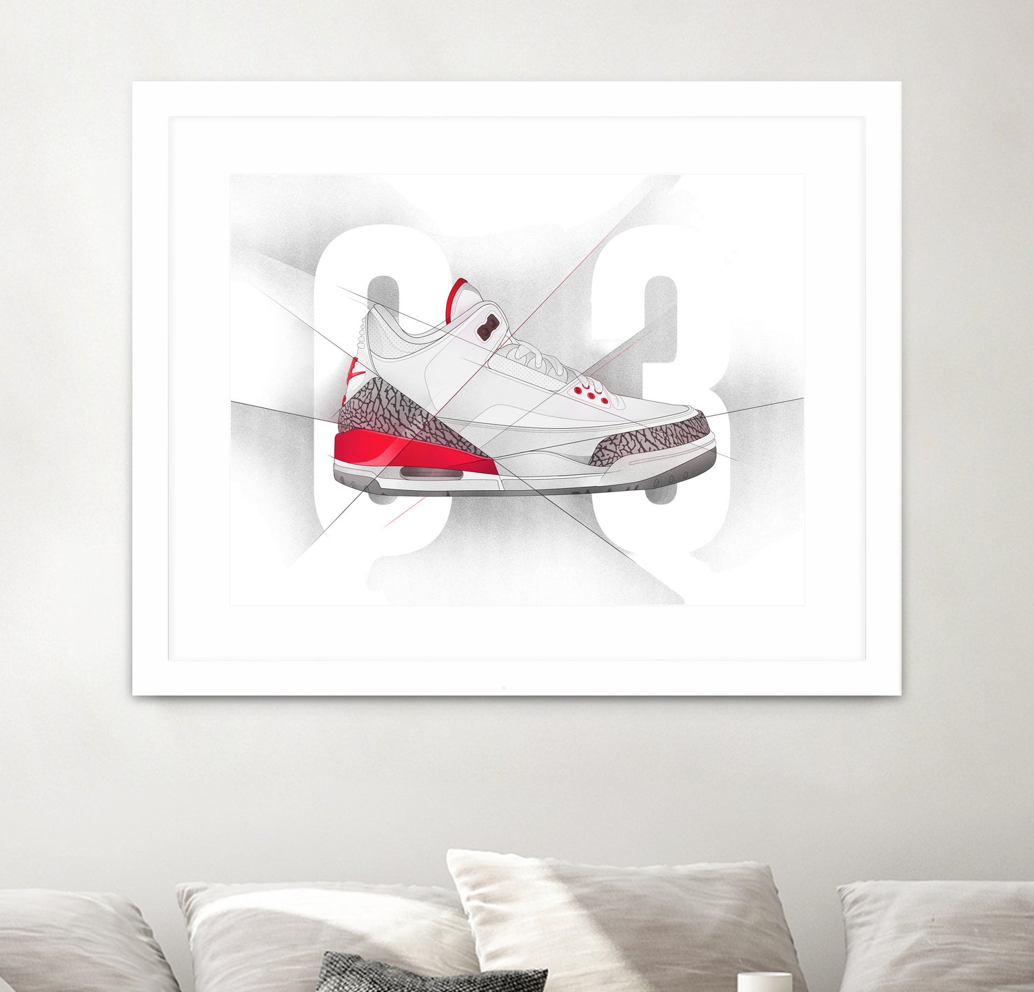 Air Jordan 03s by Francesco Scura on GIANT ART - red digital painting