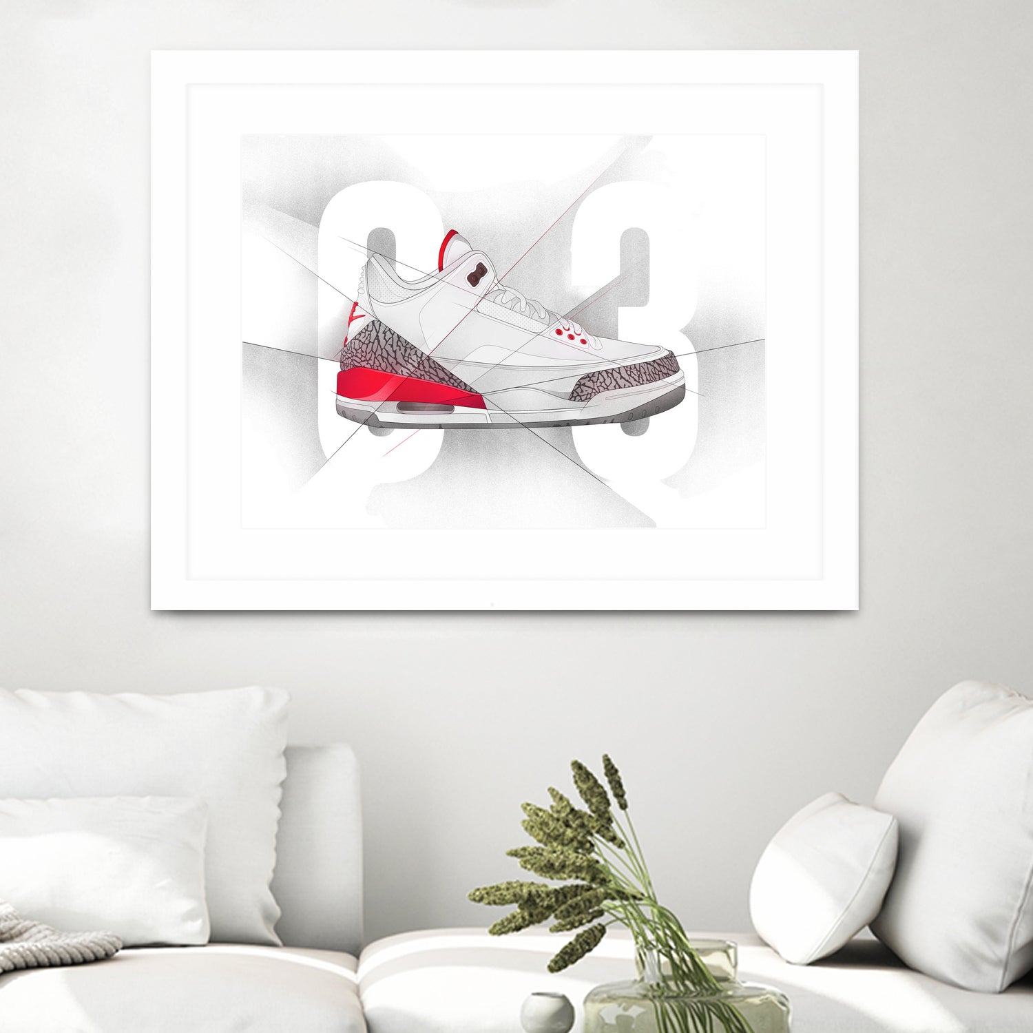 Air Jordan 03s by Francesco Scura on GIANT ART - red digital painting