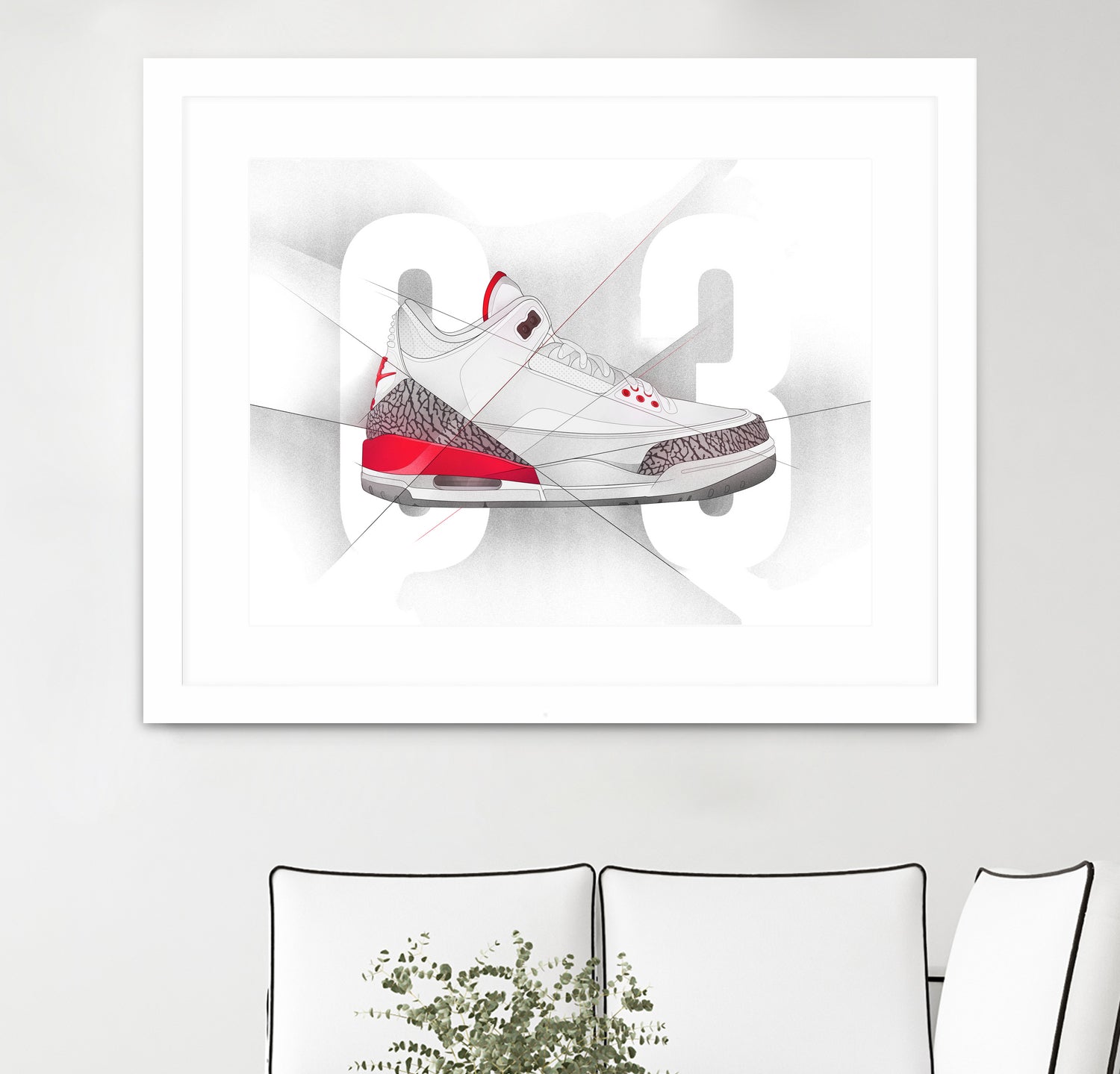 Air Jordan 03s by Francesco Scura on GIANT ART - red digital painting