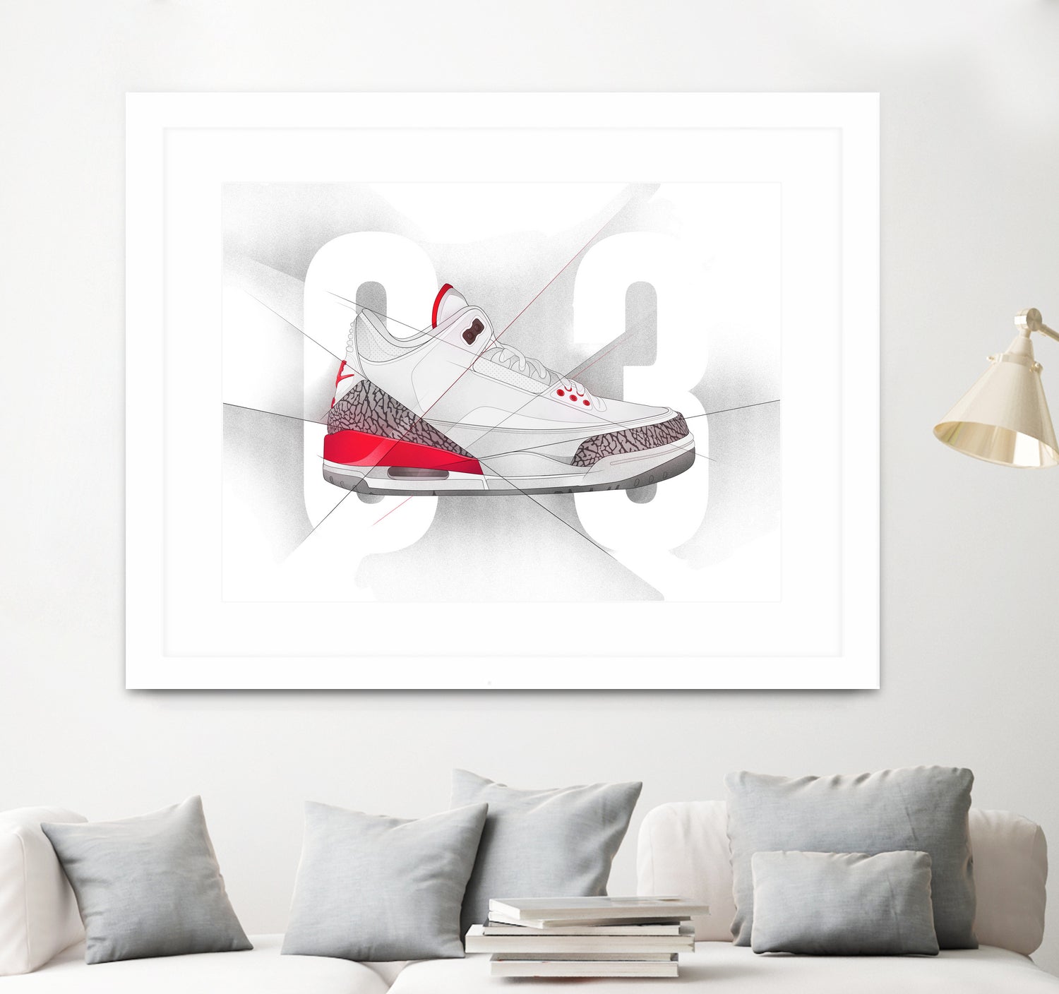 Air Jordan 03s by Francesco Scura on GIANT ART - red digital painting