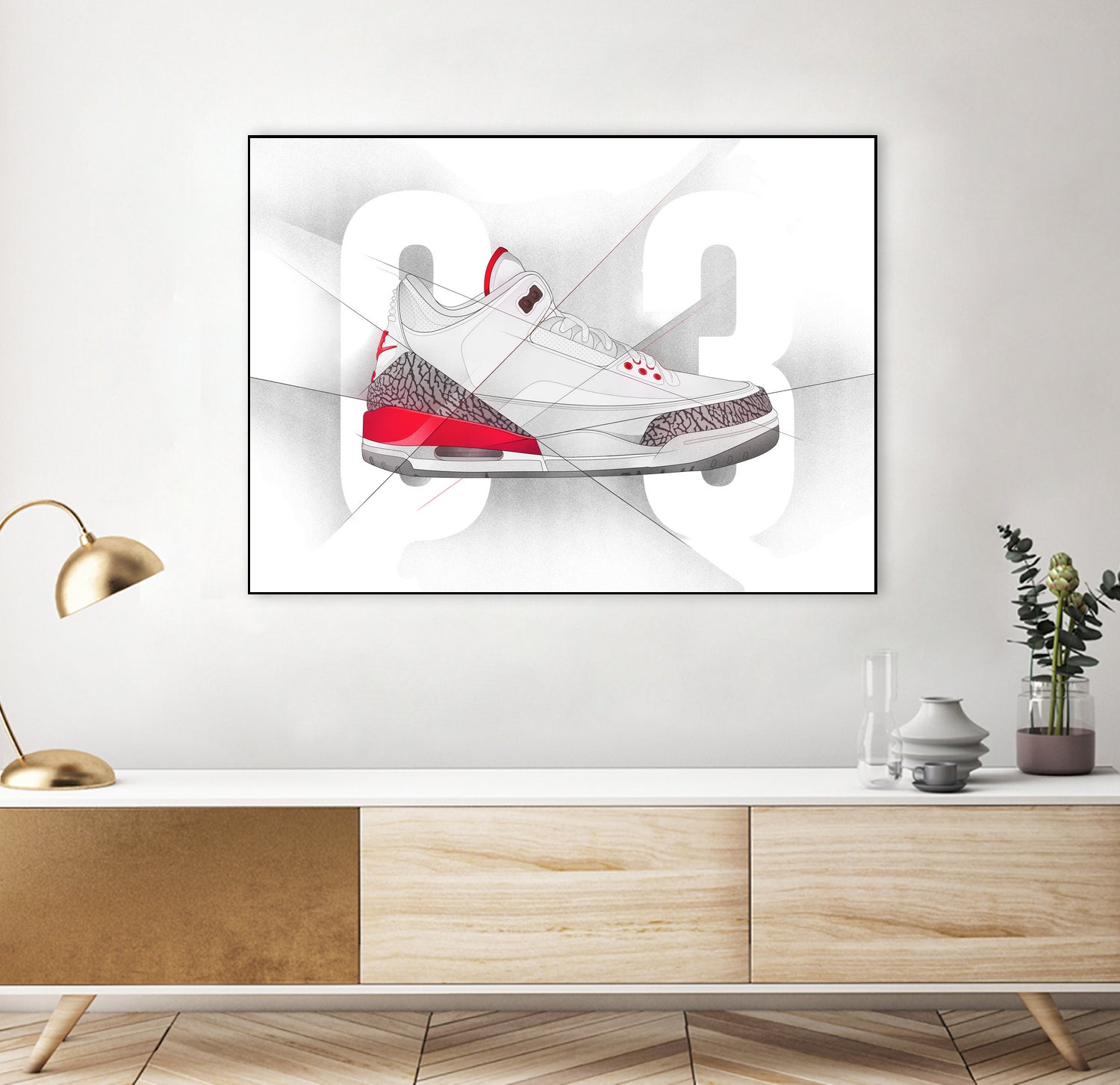 Air Jordan 03s by Francesco Scura on GIANT ART - red digital painting