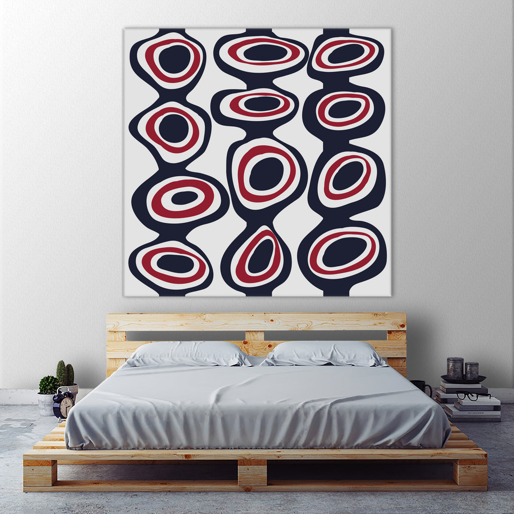 Cells - Navy Red by Blerta Karahoda on GIANT ART - blue digital painting