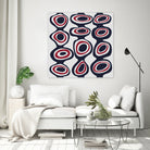 Cells - Navy Red by Blerta Karahoda on GIANT ART - blue digital painting