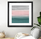 Touching Teal Blush Gray Watercolor Abstract #1 #painting by Anita & Bella Jantz on GIANT ART - green digital painting