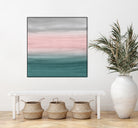 Touching Teal Blush Gray Watercolor Abstract #1 #painting by Anita & Bella Jantz on GIANT ART - green digital painting