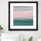 Touching Teal Blush Gray Watercolor Abstract #1 #painting by Anita & Bella Jantz on GIANT ART - green digital painting