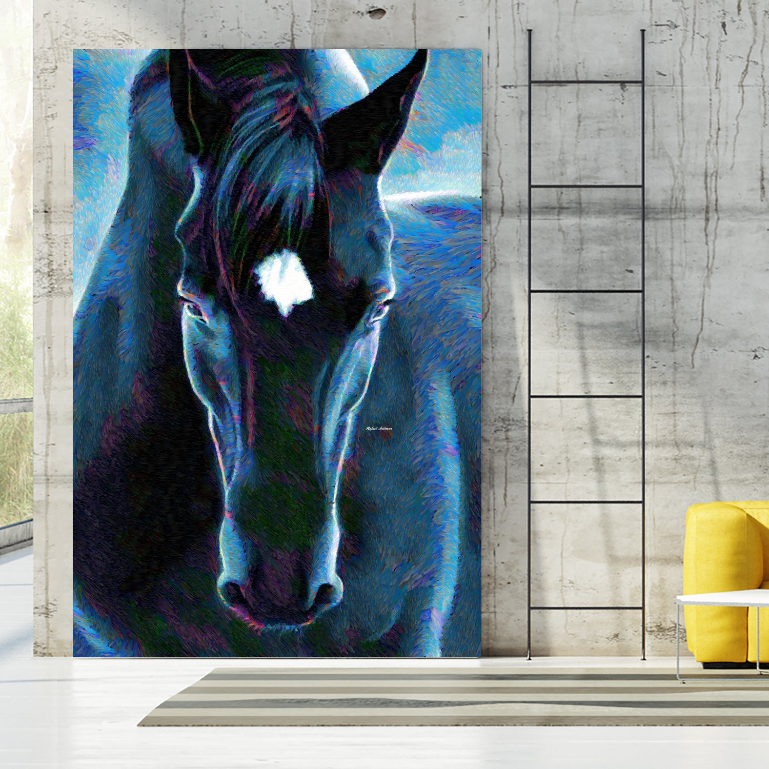 Stallion by Rafael Salazar on GIANT ART - blue digital painting