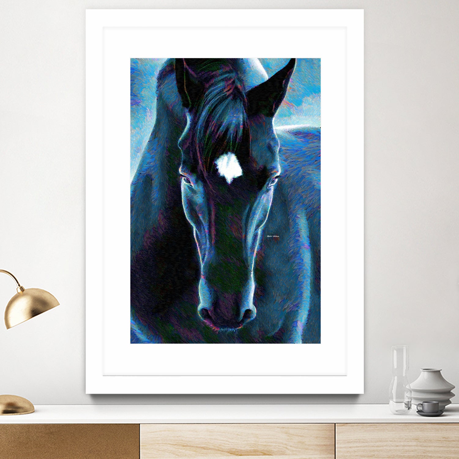 Stallion by Rafael Salazar on GIANT ART - blue digital painting