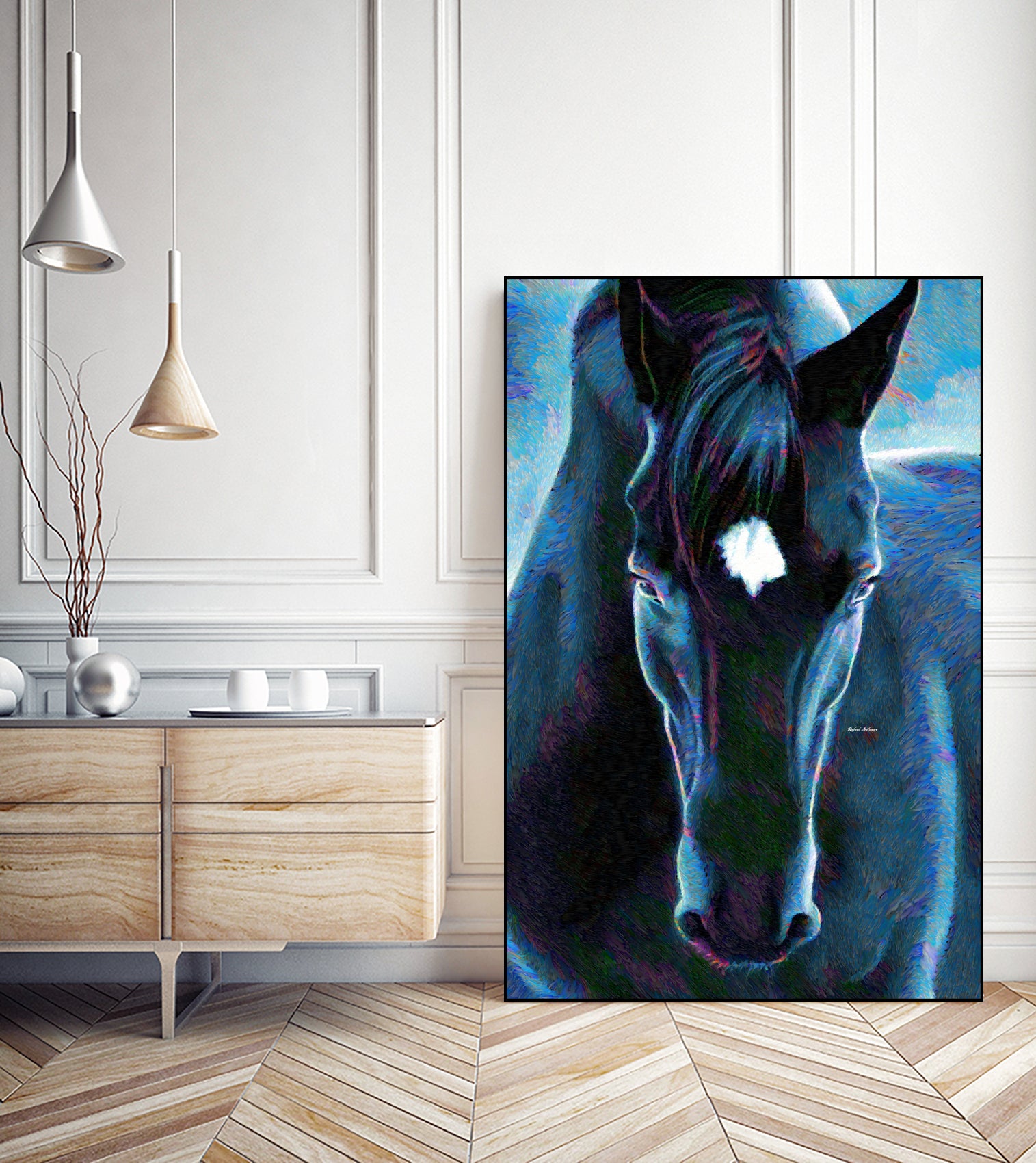 Stallion by Rafael Salazar on GIANT ART - blue digital painting