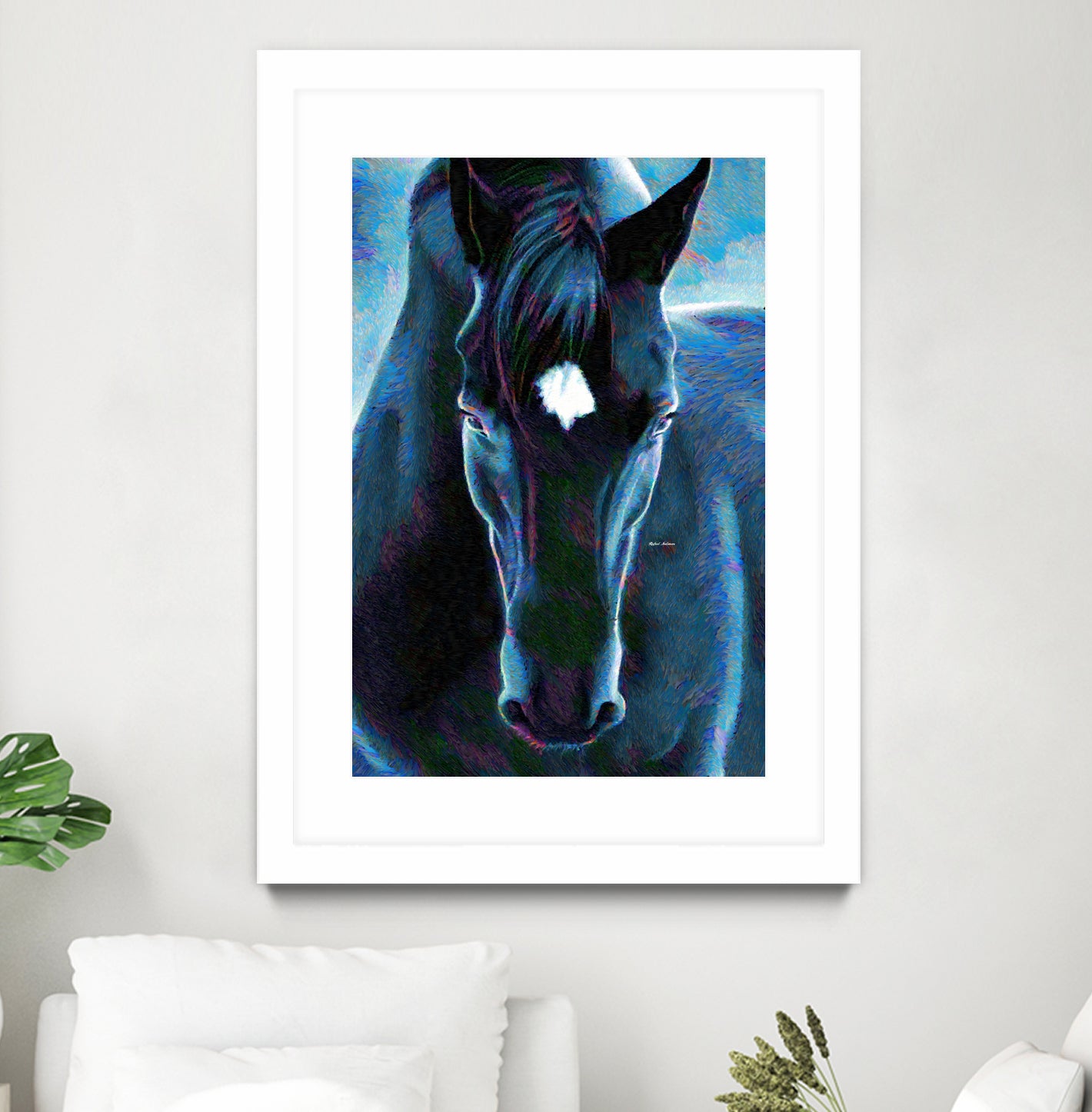 Stallion by Rafael Salazar on GIANT ART - blue digital painting