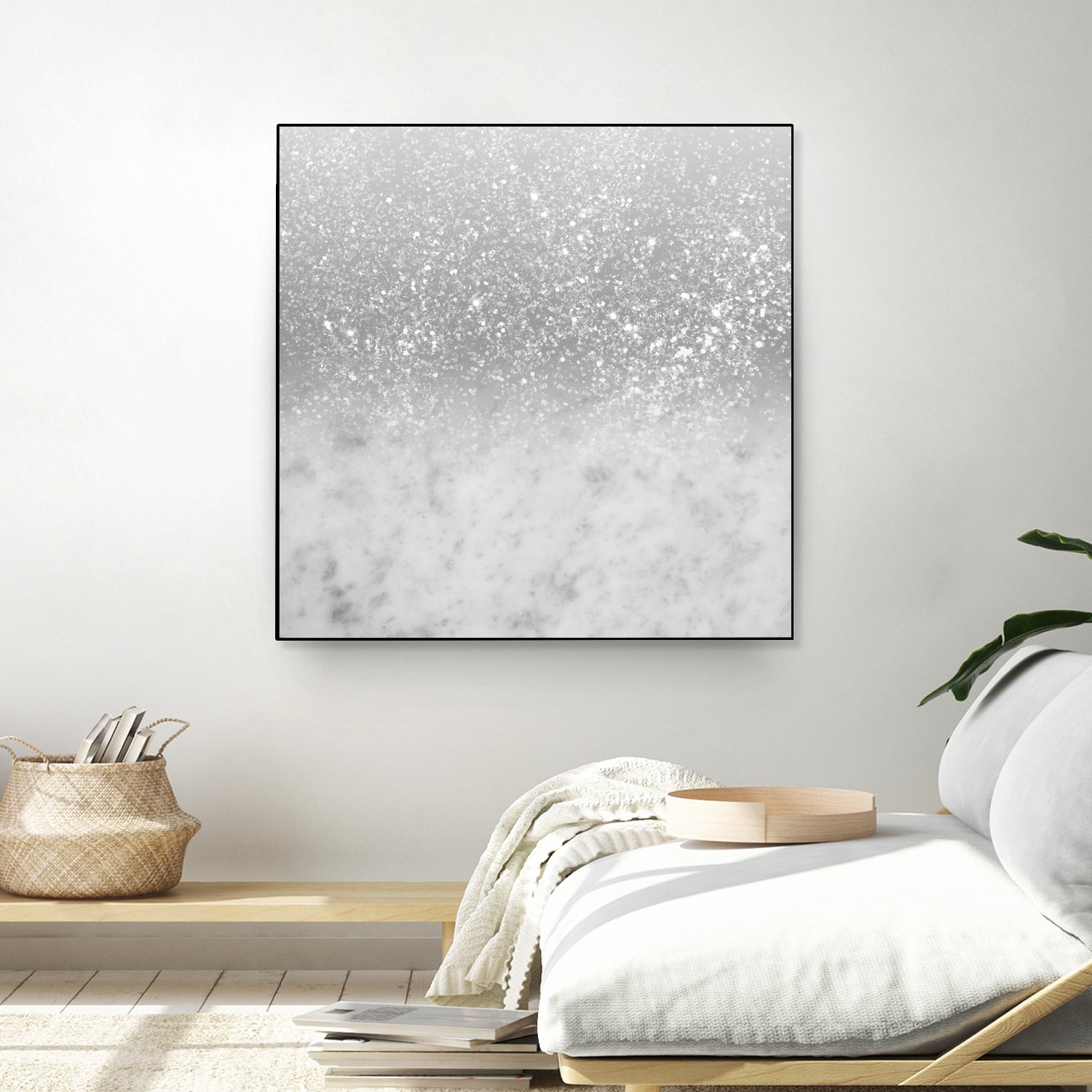 White Marble Silver Ombre Glitter Glam #1 #shiny #gem #decor by Anita & Bella Jantz on GIANT ART - gray photo illustration