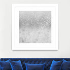 White Marble Silver Ombre Glitter Glam #1 #shiny #gem #decor by Anita & Bella Jantz on GIANT ART - gray photo illustration