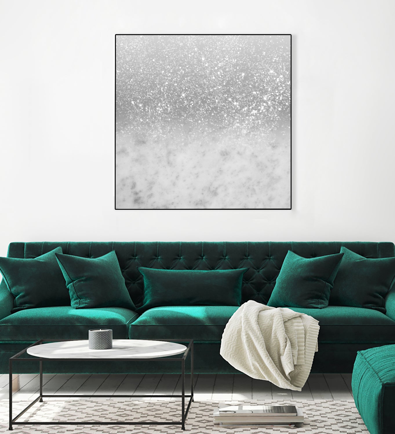 White Marble Silver Ombre Glitter Glam #1 #shiny #gem #decor by Anita & Bella Jantz on GIANT ART - gray photo illustration