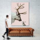 reindeer and rabbit by Laura Graves on GIANT ART - pink digital painting