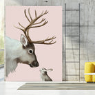 reindeer and rabbit by Laura Graves on GIANT ART - pink digital painting