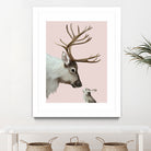 reindeer and rabbit by Laura Graves on GIANT ART - pink digital painting