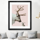 reindeer and rabbit by Laura Graves on GIANT ART - pink digital painting