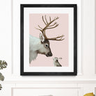 reindeer and rabbit by Laura Graves on GIANT ART - pink digital painting