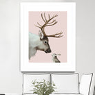 reindeer and rabbit by Laura Graves on GIANT ART - pink digital painting