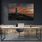 Sunset at Peggy's Point Lighthouse by Lorenzo Bustillo on GIANT ART - gray photo illustration