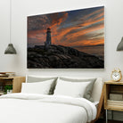 Sunset at Peggy's Point Lighthouse by Lorenzo Bustillo on GIANT ART - gray photo illustration