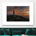 Sunset at Peggy's Point Lighthouse by Lorenzo Bustillo on GIANT ART - gray photo illustration