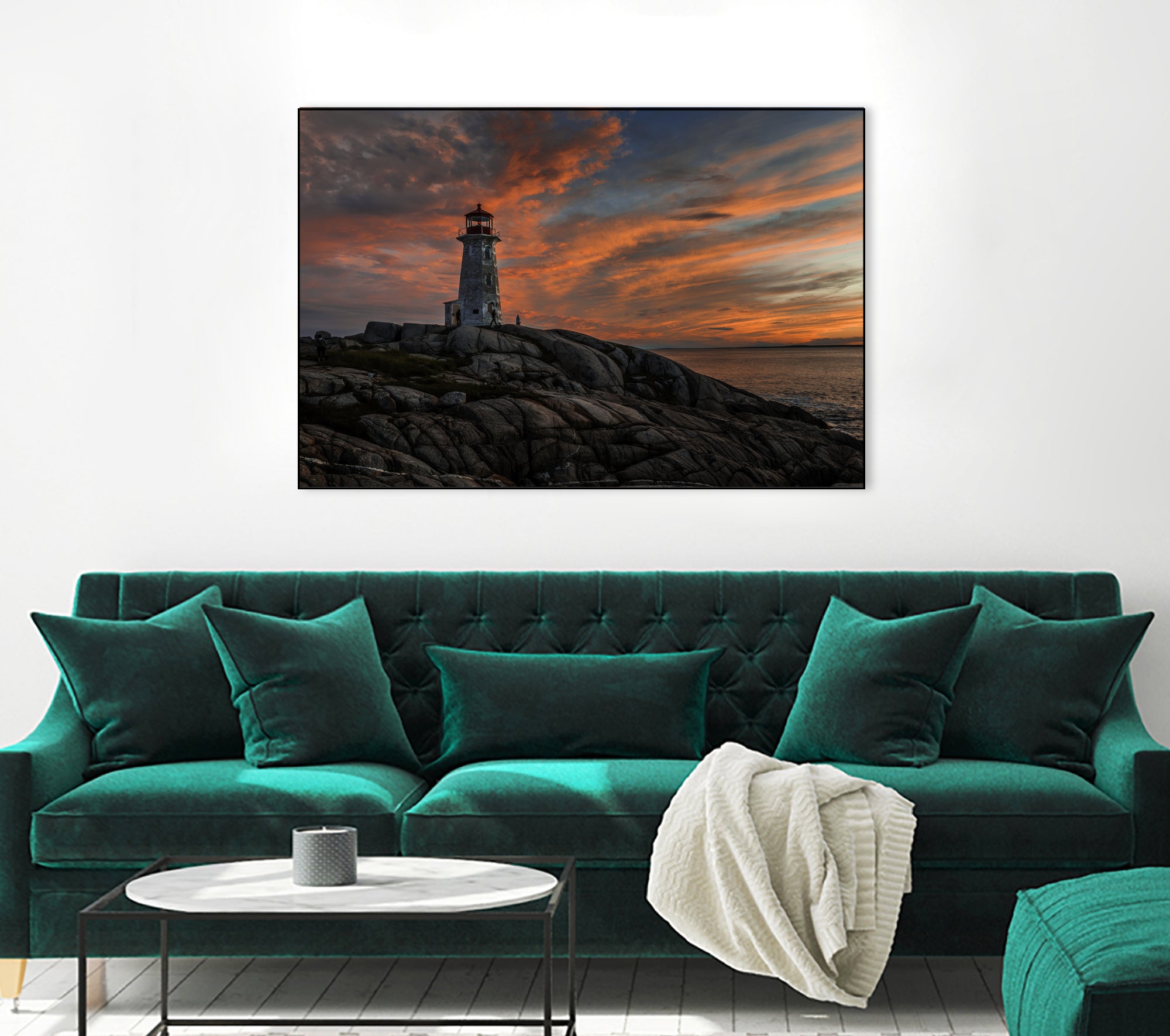 Sunset at Peggy's Point Lighthouse by Lorenzo Bustillo on GIANT ART - gray photo illustration