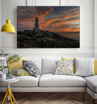 Sunset at Peggy's Point Lighthouse by Lorenzo Bustillo on GIANT ART - gray photo illustration