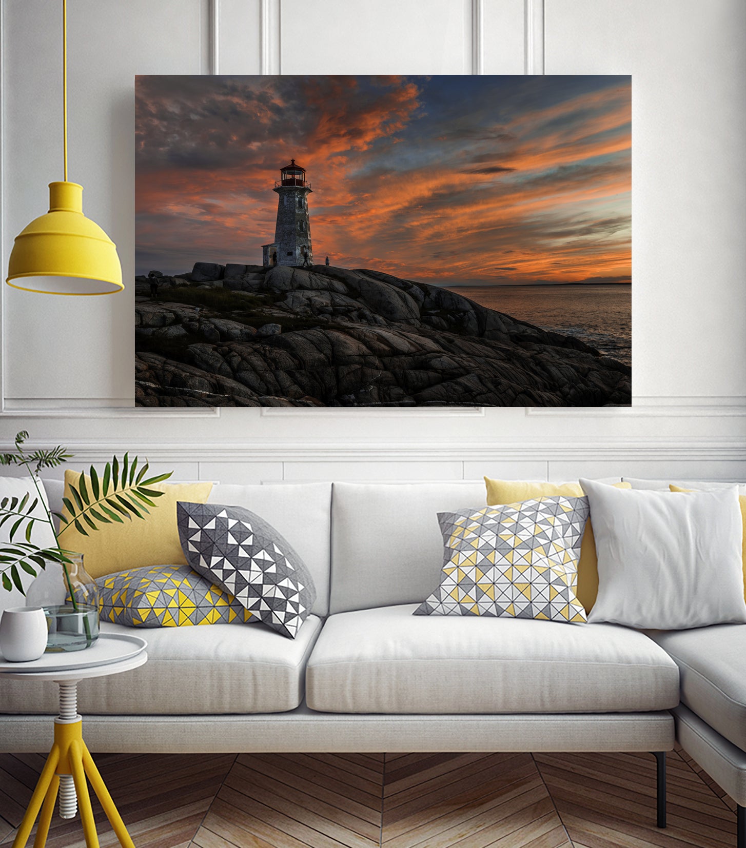Sunset at Peggy's Point Lighthouse by Lorenzo Bustillo on GIANT ART - gray photo illustration