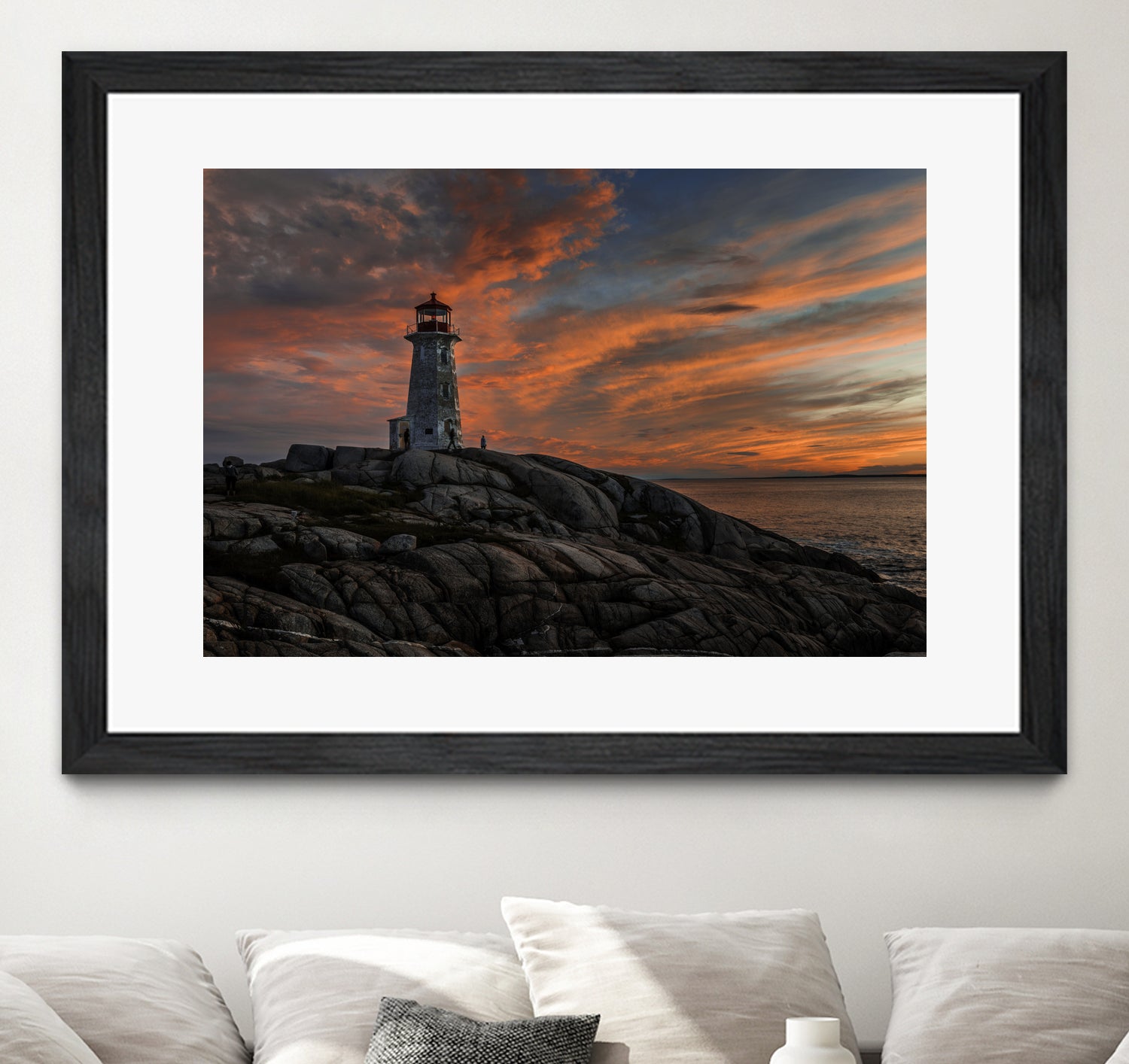 Sunset at Peggy's Point Lighthouse by Lorenzo Bustillo on GIANT ART - gray photo illustration