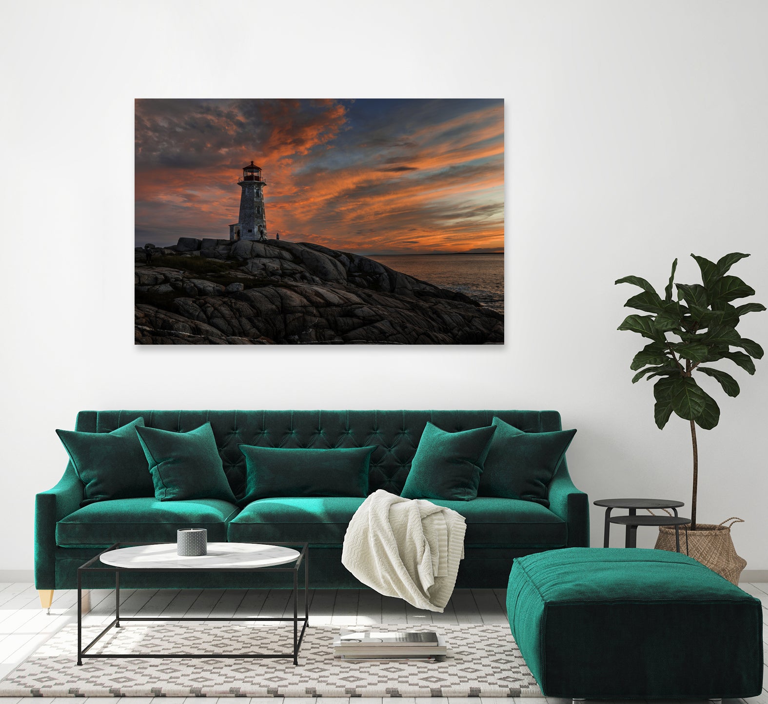Sunset at Peggy's Point Lighthouse by Lorenzo Bustillo on GIANT ART - gray photo illustration