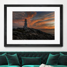 Sunset at Peggy's Point Lighthouse by Lorenzo Bustillo on GIANT ART - gray photo illustration